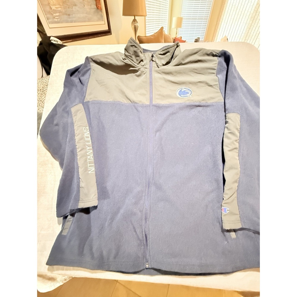 MENS Champion Full Zip Fleece Jacket Penn State PSU Nittany Lions XXL NAVY NWT